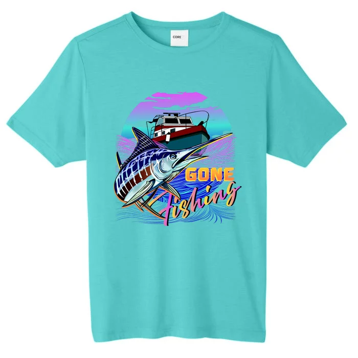 Gone Fishing Marlin Boat ChromaSoft Performance T-Shirt