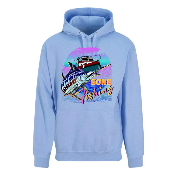 Gone Fishing Marlin Boat Unisex Surf Hoodie