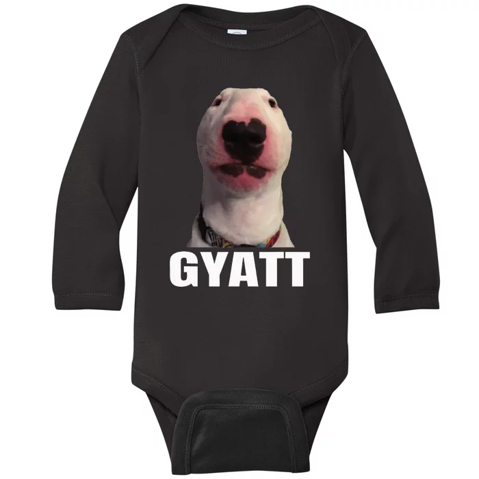 Gyatt Funny Meme Damn Trend Reaction Cringe Gyatt Baby Long Sleeve Bodysuit