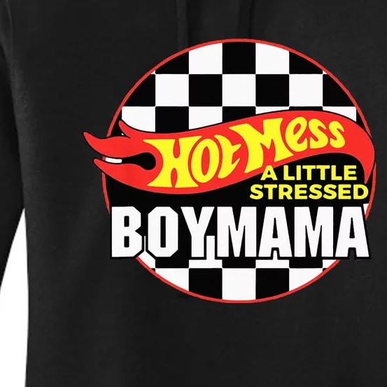 Gifts For Mom Hot Mess A Little Stressed Boy Mama Women's Pullover Hoodie