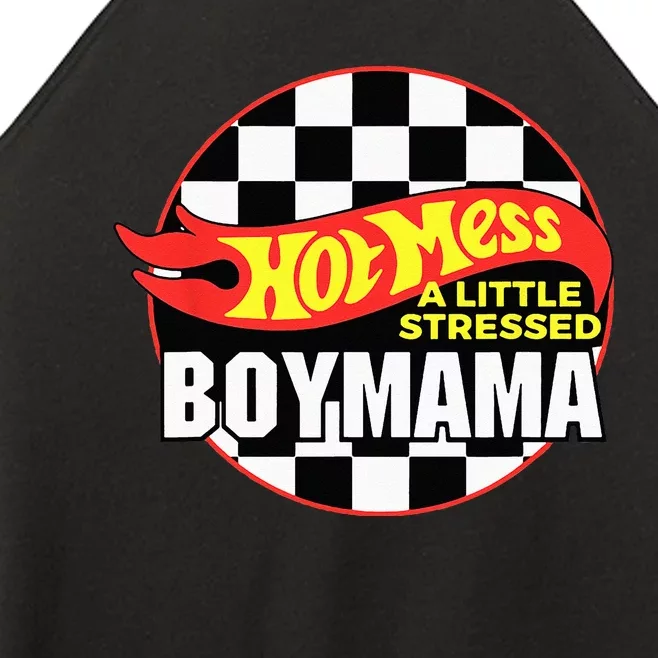 Gifts For Mom Hot Mess A Little Stressed Boy Mama Women’s Perfect Tri Rocker Tank