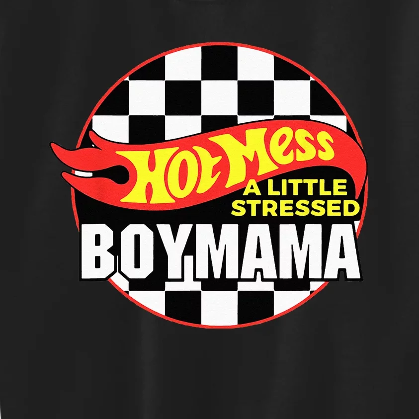 Gifts For Mom Hot Mess A Little Stressed Boy Mama Kids Sweatshirt