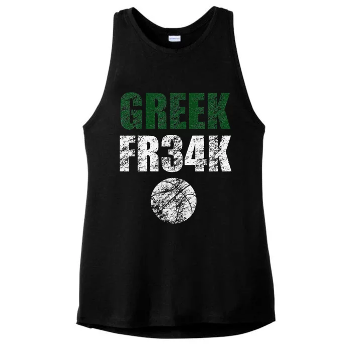 Greek Fr34k Milwaukee Wisconsin Basketball Championship Ladies Tri-Blend Wicking Tank