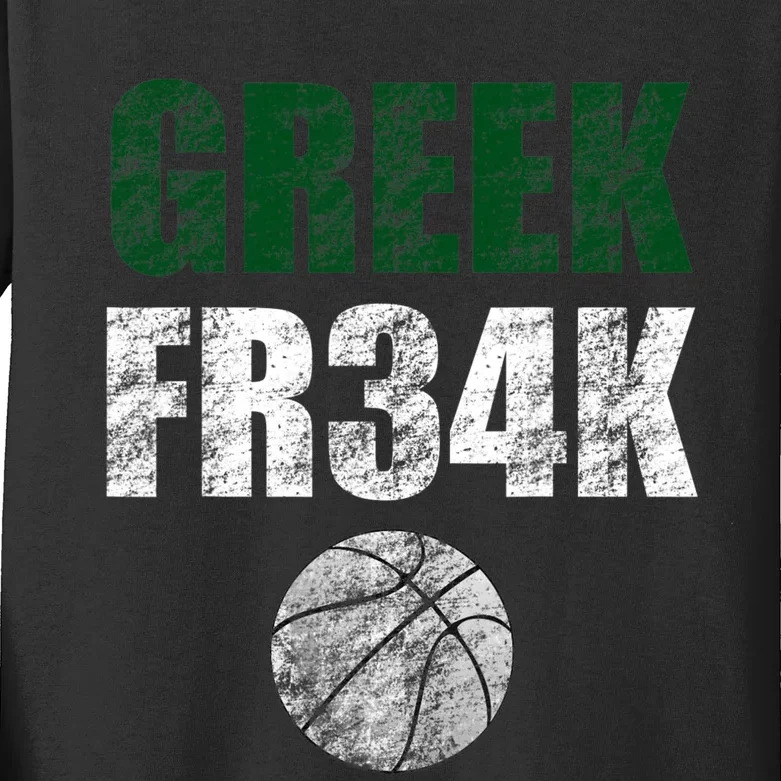 GREEK FR34K Milwaukee Wisconsin Basketball Championship Kids Long Sleeve Shirt