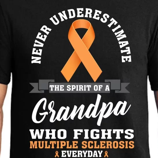 Grandpa Fights Multiple Sclerosis Ms Warrior Gift Pajama Set