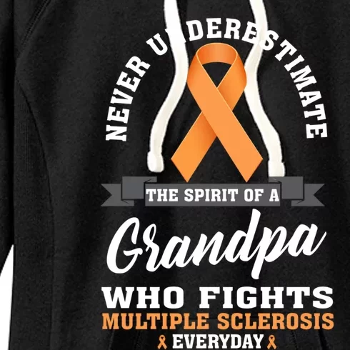 Grandpa Fights Multiple Sclerosis Ms Warrior Gift Women's Fleece Hoodie