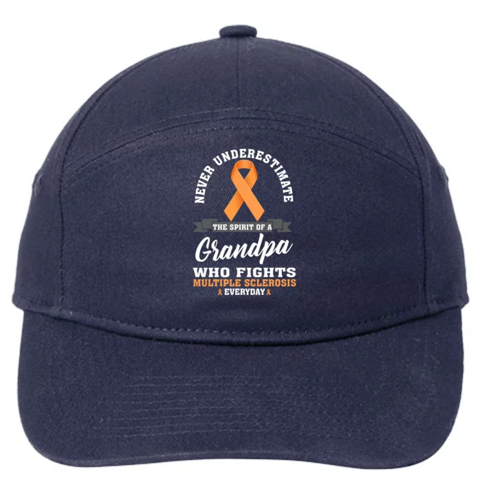 Grandpa Fights Multiple Sclerosis Ms Warrior Gift 7-Panel Snapback Hat