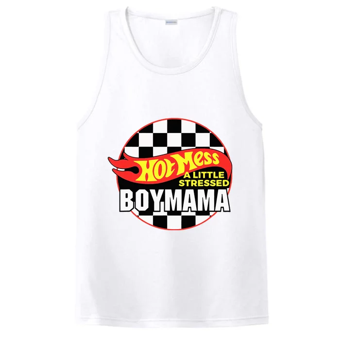 Gifts For Mom Hot Mess A Little Stressed Boy Mama Performance Tank