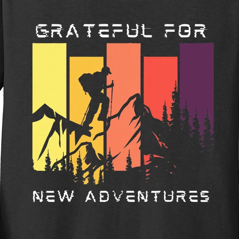 Grateful For New Adventure Inspirational Kids Long Sleeve Shirt