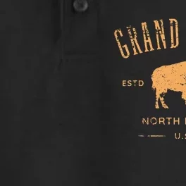 Grand Forks North Dakota Souvenir Distressed Style Design Dry Zone Grid Performance Polo