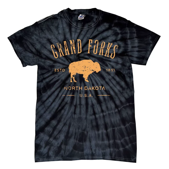 Grand Forks North Dakota Souvenir Distressed Style Design Tie-Dye T-Shirt