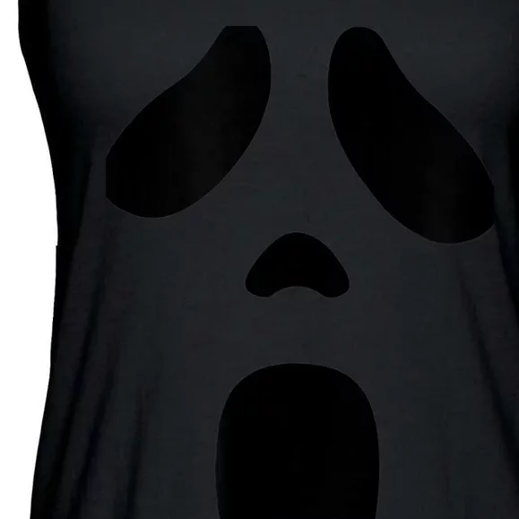 Ghost Face Novelty Halloween Ghost Costume Ghost Screaming Ladies Essential Flowy Tank