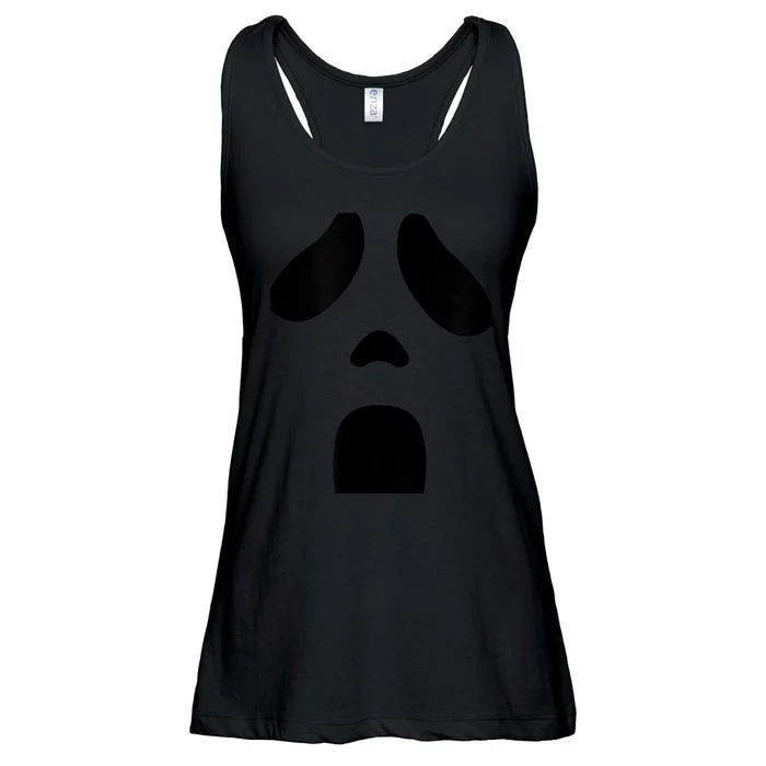 Ghost Face Novelty Halloween Ghost Costume Ghost Screaming Ladies Essential Flowy Tank