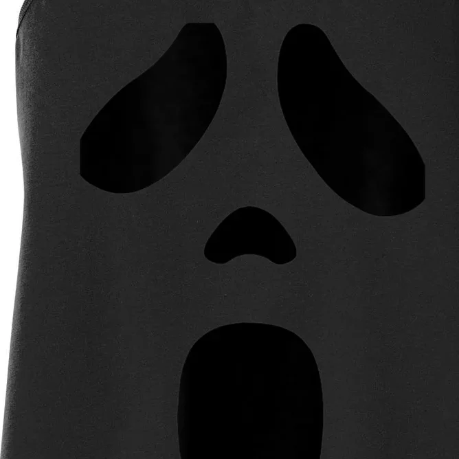 Ghost Face Novelty Halloween Ghost Costume Ghost Screaming Women's Racerback Tank