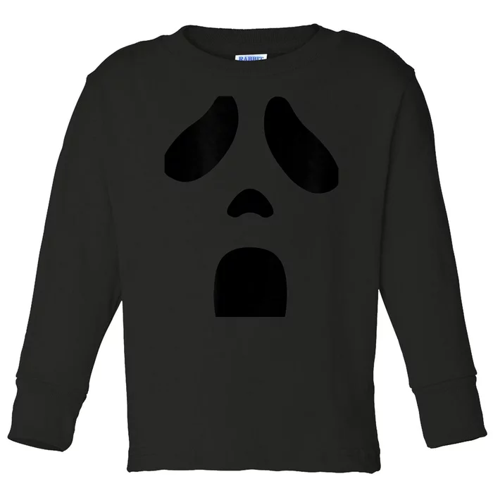 Ghost Face Novelty Halloween Ghost Costume Ghost Screaming Toddler Long Sleeve Shirt