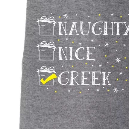 Greek Flag Naughty Nice Merry Christmas Xmas Holiday Gift Doggie 3-End Fleece Hoodie