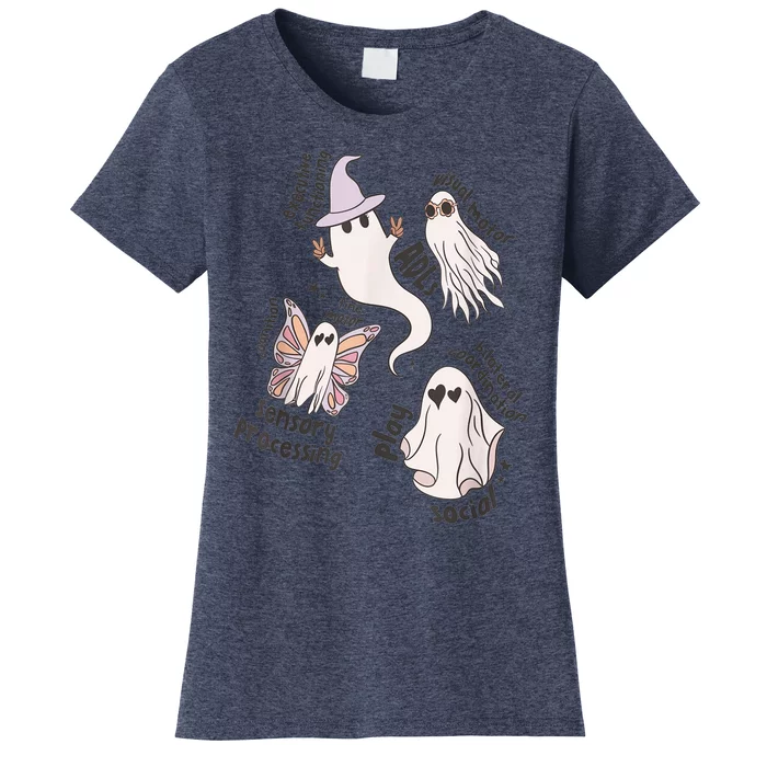 Ghost Friends OT Scope Occupational Therapy Halloween Women's T-Shirt