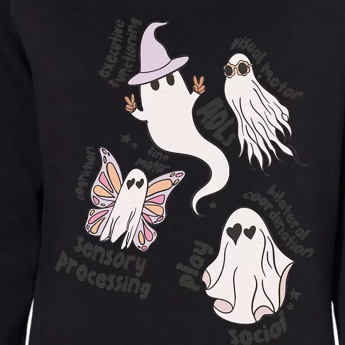 Ghost Friends OT Scope Occupational Therapy Halloween Womens California Wash Sweatshirt