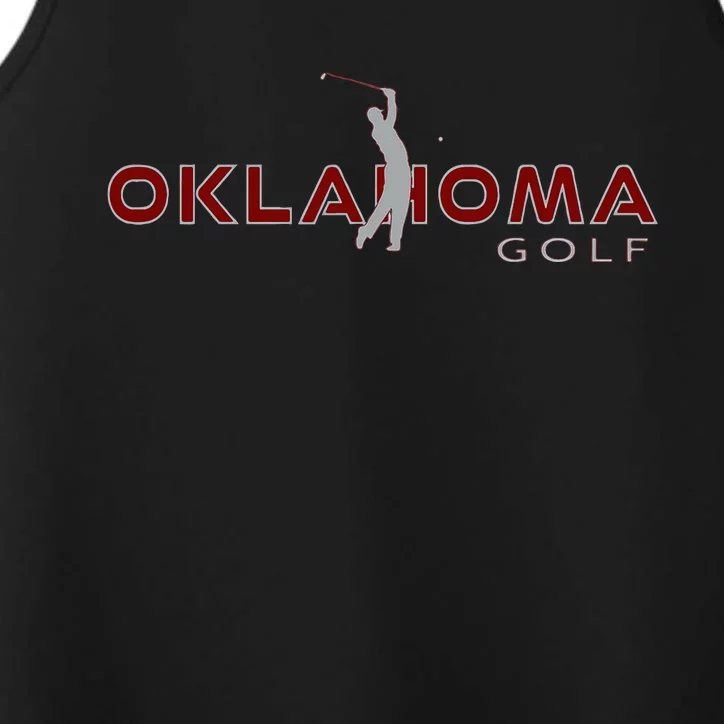 Golfer Fan Oklahoma City Golfing Play Souvenir Oklahoma Golf Performance Tank