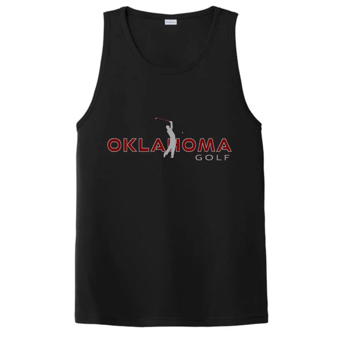 Golfer Fan Oklahoma City Golfing Play Souvenir Oklahoma Golf Performance Tank