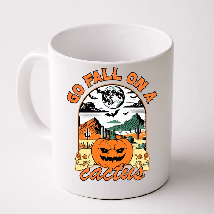 Go Fall On A Cactus Pumpkin Western Spooky Halloween Front & Back Coffee Mug