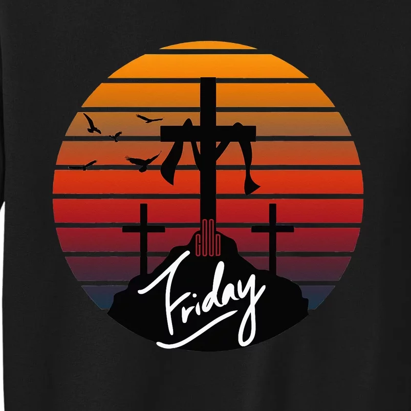 Good Friday On Cross Groovy Sweatshirt