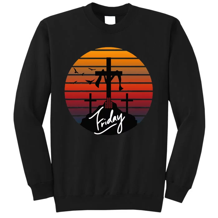 Good Friday On Cross Groovy Sweatshirt