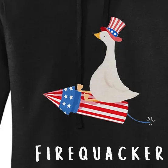 Goose Fourth Of July Firequacker Independence Day Women's Pullover Hoodie