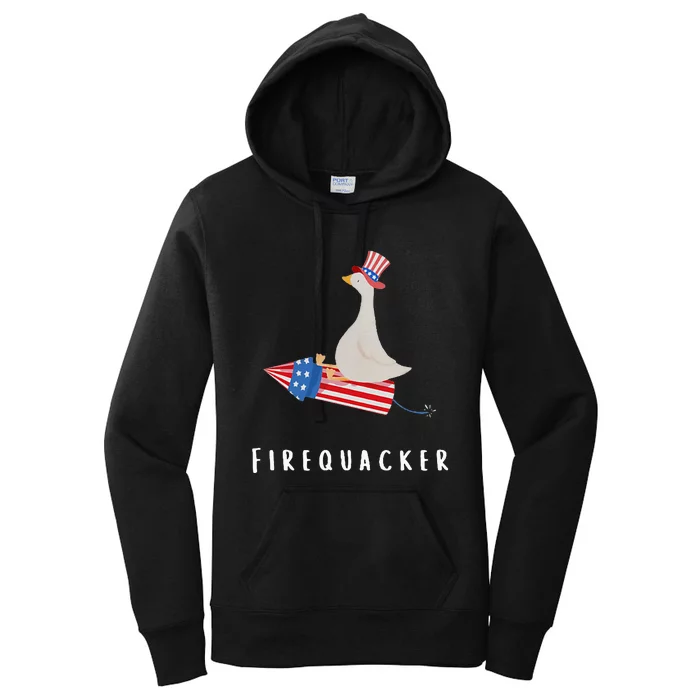 Goose Fourth Of July Firequacker Independence Day Women's Pullover Hoodie