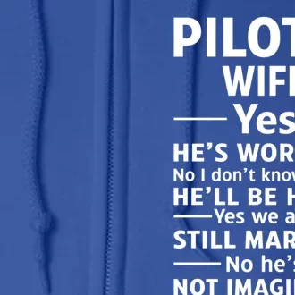 Gift For Pilots Wife Pilot Friend Gift Funny Pilot Wife Gift Full Zip Hoodie