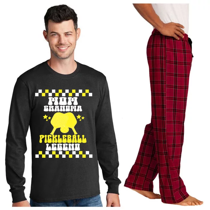 Groovy Funny Pickleball Mom Grandma Pickleball Legend Gift Long Sleeve Pajama Set