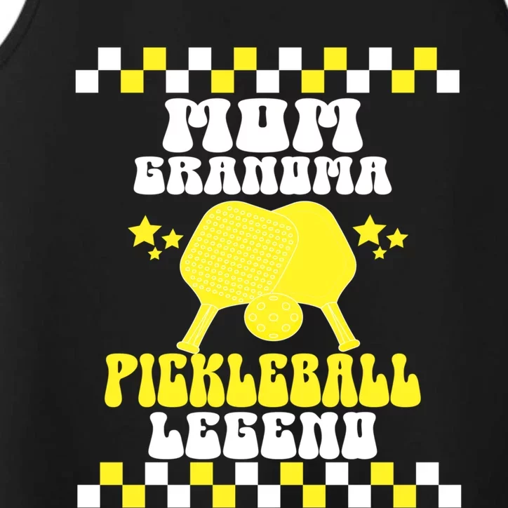 Groovy Funny Pickleball Mom Grandma Pickleball Legend Gift Performance Tank