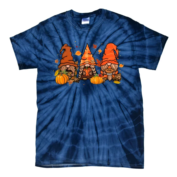 Gnomes Fall Pumpkin Thanksgiving Tie-Dye T-Shirt