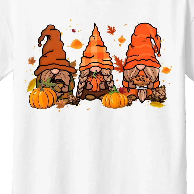 Gnomes Fall Pumpkin Thanksgiving Kids T-Shirt