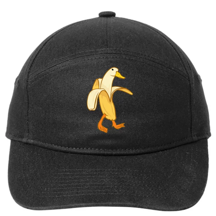 Goose Funny Pictures Goose My Humor Goose Banana Goose 7-Panel Snapback Hat