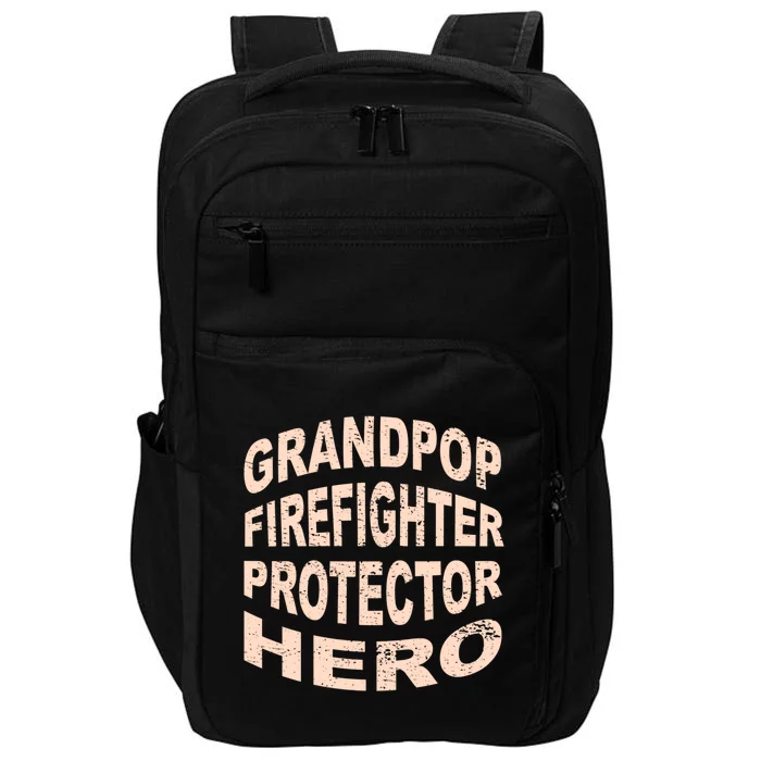 Grandpop Firefighter Protector Hero Grandpa Profession Gift Impact Tech Backpack