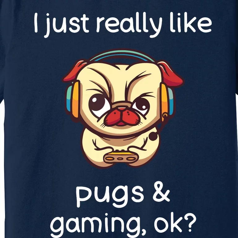 Gamer Funny Pug Lover Video Games Dog Pug Gaming Premium T-Shirt