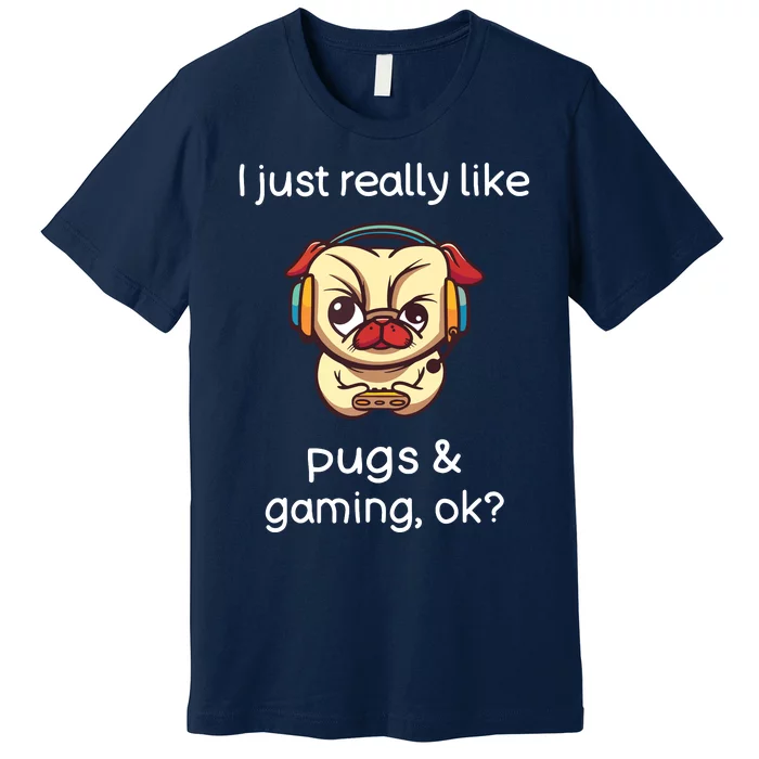 Gamer Funny Pug Lover Video Games Dog Pug Gaming Premium T-Shirt