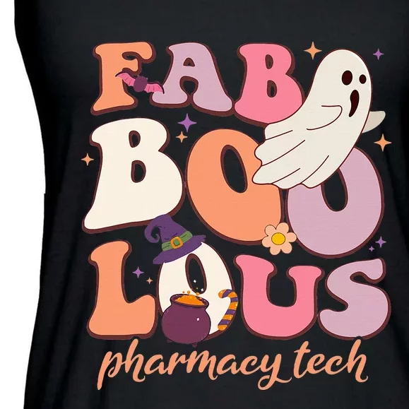 Groovy Faboolous Pharmacy Tech Ghost Spooky Night Halloween Ladies Essential Flowy Tank