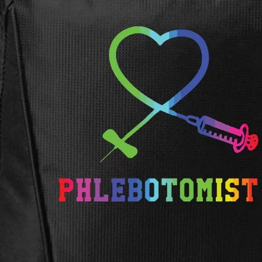 Gift For Phlebotomist Phlebotomy Butterfly Needle Heart City Backpack