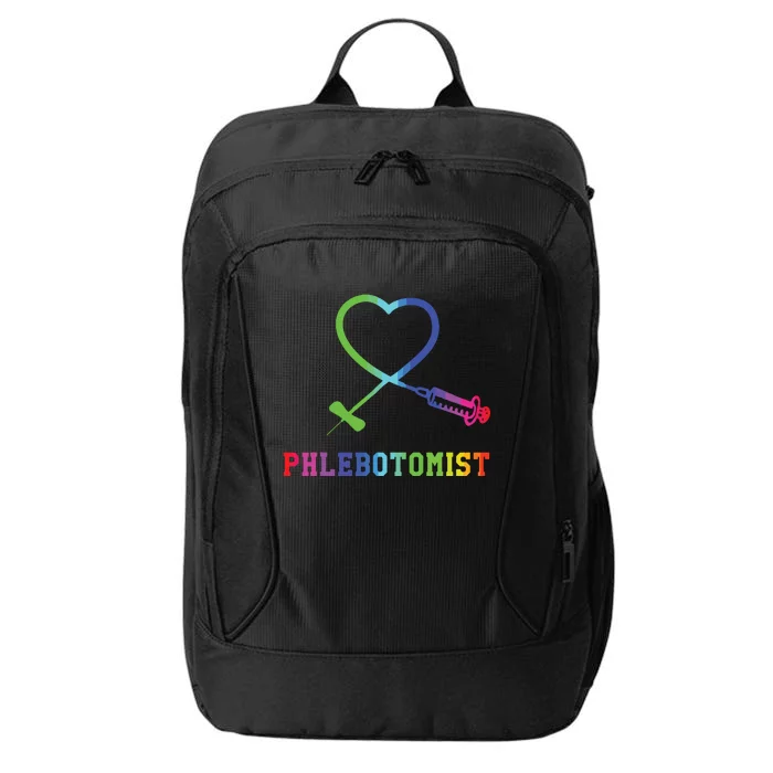 Gift For Phlebotomist Phlebotomy Butterfly Needle Heart City Backpack