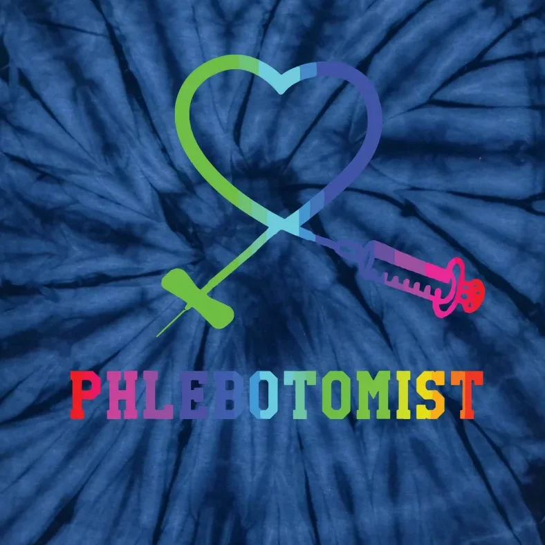 Gift For Phlebotomist Phlebotomy Butterfly Needle Heart Tie-Dye T-Shirt