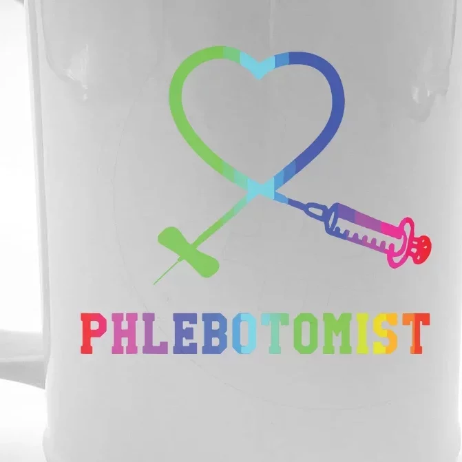 Gift For Phlebotomist Phlebotomy Butterfly Needle Heart Front & Back Beer Stein