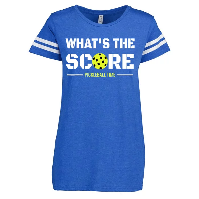 Gift For Pickleball Players With That What's The Score Enza Ladies Jersey Football T-Shirt