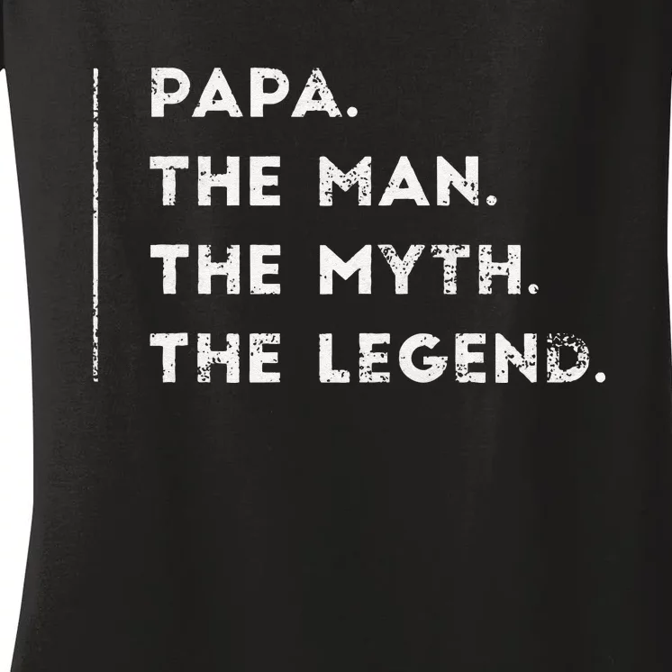 Gifts For Papa Birthday From Grandson Granddaughter Women's V-Neck T-Shirt