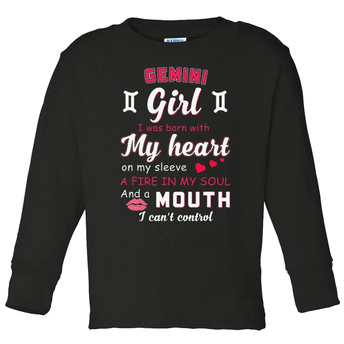 Gemini Funny Quote With Zodiac Sign Birthday Gift Toddler Long Sleeve Shirt