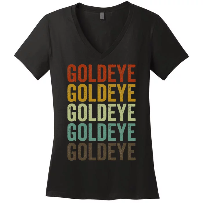 Goldeye Fish Retro Women's V-Neck T-Shirt