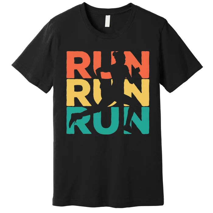 Gift For Runners Retro Vintage Running Premium T-Shirt