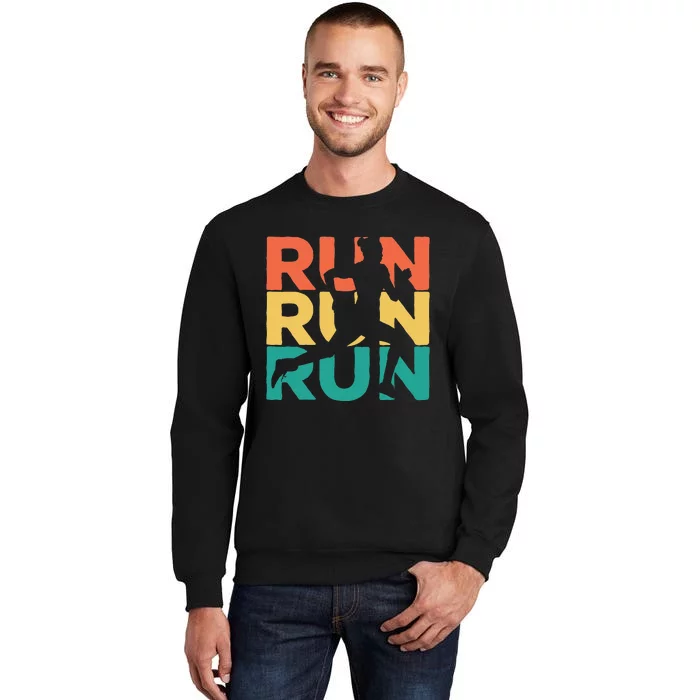 Gift For Runners Retro Vintage Running Tall Sweatshirt