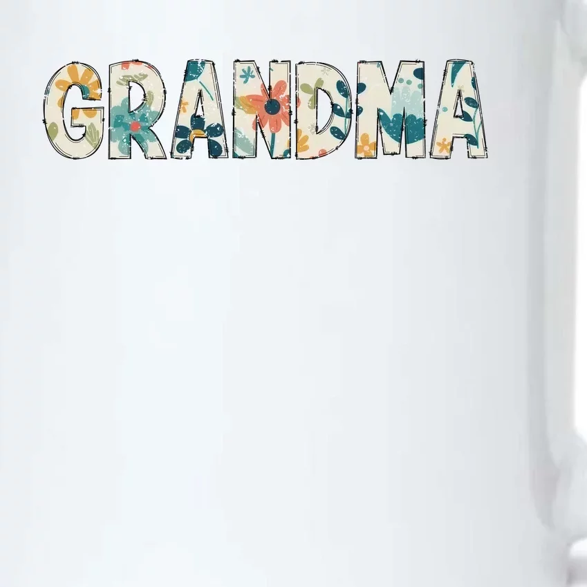 Grandma Floral Retro Black Color Changing Mug